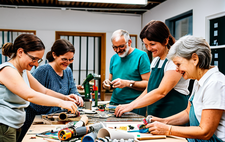 업사이클링 제품을 활용한 사회적 가치 창출 - Upcycled Fashion Designer at Work**

"A fashion designer in a bright studio, surrounded by fabrics a...