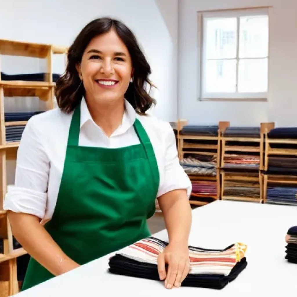 업사이클링 스타트업의 비즈니스 성장 사례 - **Prompt for NOWASTE (Portugal):**
    "A brightly lit, clean, and modern artisan workshop in Portug...