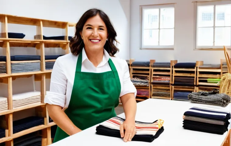 업사이클링 스타트업의 비즈니스 성장 사례 - **Prompt for NOWASTE (Portugal):**
    "A brightly lit, clean, and modern artisan workshop in Portug...