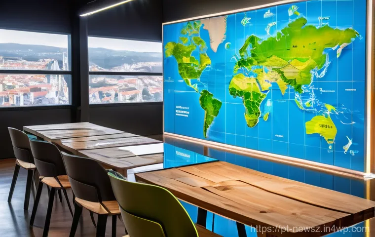 업사이클링 스타트업의 글로벌 파트너십 구축 - A focused shot in a sunlit, modern upcycling design studio. A skilled artisan, wearing practical yet...